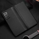 For Samsung Galaxy Z Fold2 5G Exclusive Series Carbon Fiber Texture Horizontal Flip PU Leather Case(Black) - 1