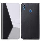 For Huawei Honor 8X Tricolor Stitching Horizontal Flip TPU + PU Leather Case with Holder & Card Slots & Wallet(Black) - 1