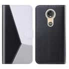 For Motorola Moto E5 Tricolor Stitching Horizontal Flip TPU + PU Leather Case with Holder & Card Slots & Wallet(Black) - 1