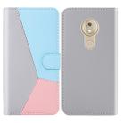 For Motorola Moto G7 Play Tricolor Stitching Horizontal Flip TPU + PU Leather Case with Holder & Card Slots & Wallet(Grey) - 1