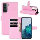 For Samsung Galaxy S21+ 5G Litchi Texture Horizontal Flip Protective Case with Holder & Card Slots & Wallet(Pink) - 1