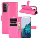 For Samsung Galaxy S21+ 5G Litchi Texture Horizontal Flip Protective Case with Holder & Card Slots & Wallet(Rose Red) - 1