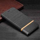 For Nokia 8.3 5G Canvas Three-color Stitching Business Horizontal Flip Leather Case with Holder & Card Slot(Black) - 1