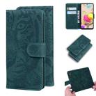 For LG K42 Tiger Embossing Pattern Horizontal Flip Leather Case with Holder & Card Slots & Wallet(Green) - 1