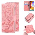 For LG Velvet / G9 Tiger Embossing Pattern Horizontal Flip Leather Case with Holder & Card Slots & Wallet(Pink) - 1