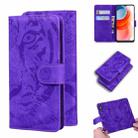 For Motorola Moto G Play (2021) Tiger Embossing Pattern Horizontal Flip Leather Case with Holder & Card Slots & Wallet(Purple) - 1