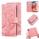 For Motorola Moto G Play (2021) Tiger Embossing Pattern Horizontal Flip Leather Case with Holder & Card Slots & Wallet(Pink) - 1