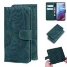 For Motorola Moto G Power (2021) Tiger Embossing Pattern Horizontal Flip Leather Case with Holder & Card Slots & Wallet(Green) - 1