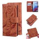 For Motorola Moto G Power (2021) Tiger Embossing Pattern Horizontal Flip Leather Case with Holder & Card Slots & Wallet(Brown) - 1