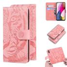 For Motorola Moto G Stylus (2021) Tiger Embossing Pattern Horizontal Flip Leather Case with Holder & Card Slots & Wallet(Pink) - 1