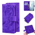 For Xiaomi Mi 11 Tiger Embossing Pattern Horizontal Flip Leather Case with Holder & Card Slots & Wallet(Purple) - 1