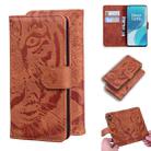 For OnePlus 9 Tiger Embossing Pattern Horizontal Flip Leather Case with Holder & Card Slots & Wallet(Brown) - 1