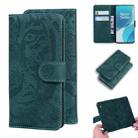 For OnePlus 9 Pro Tiger Embossing Pattern Horizontal Flip Leather Case with Holder & Card Slots & Wallet(Green) - 1