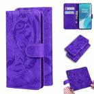 For OnePlus 9 Pro Tiger Embossing Pattern Horizontal Flip Leather Case with Holder & Card Slots & Wallet(Purple) - 1