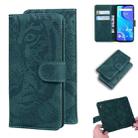 For UMIDIGI A7S Tiger Embossing Pattern Horizontal Flip Leather Case with Holder & Card Slots & Wallet(Green) - 1