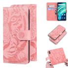 For UMIDIGI A9 Pro Tiger Embossing Pattern Horizontal Flip Leather Case with Holder & Card Slots & Wallet(Pink) - 1