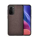 For Xiaomi Redmi K40 / K40 Pro / K40 Pro+ Shockproof Cloth Texture PC+ TPU Protective Case(Brown) - 1