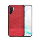 For Samsung Galaxy A32 5G Shockproof Splicing PU + Cloth Texture PC + TPU Protective Case(Red) - 1