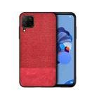 For Samsung Galaxy A42 5G Shockproof Splicing PU + Cloth Texture PC + TPU Protective Case(Red) - 1