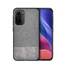 For Xiaomi Redmi K40 / K40 Pro / K40 Pro+ Shockproof Splicing PU + Cloth Texture PC + TPU Protective Case(Grey) - 1