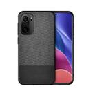 For Xiaomi Redmi K40 / K40 Pro / K40 Pro+ Shockproof Splicing PU + Cloth Texture PC + TPU Protective Case(Black) - 1