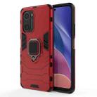 For Xiaomi Redmi K40 / K40 Pro Shockproof PC + TPU Protective Case with Magnetic Ring Holder(Red) - 1
