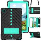 Shockproof Rhombus Robot PC + Silicone Protective Case with Holder & Shoulder Strap For Samsung Galaxy Tab A7 10.4 (2020)(Black+Mint Green) - 1