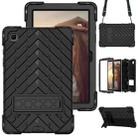 Shockproof Rhombus Robot PC + Silicone Protective Case with Holder & Shoulder Strap For Samsung Galaxy Tab A7 10.4 (2020)(Black) - 1