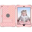 For iPad 10.2 2021 / 2020 / 2019 Shockproof Rhombus Robot PC + Silicone Protective Case with Holder & Shoulder Strap(Rose Gold) - 2