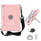For iPad 10.2 2021 / 2020 / 2019 Shockproof Rhombus Robot PC + Silicone Protective Case with Holder & Shoulder Strap(Rose Gold) - 3