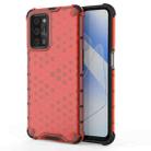 For  OPPO A55 5G Shockproof Honeycomb PC + TPU Case(Red) - 1