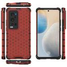 For  vivo X60 Pro+ 5G Shockproof Honeycomb PC + TPU Case(Red) - 1