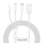 Baseus Superior Series CAMLTYS-03 3 in 1 3.5A USB to 8 Pin + Micro USB + USB-C / Type-C Interface Fast Charging Data Cable, Cable Length: 1.5m (White) - 1