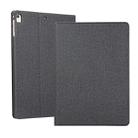For iPad 10.2 2021 / 2020 / 2019 Voltage Craft Cloth TPU Protective Case with Holder(Black) - 1