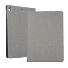 For iPad 10.2 2021 / 2020 / 2019 Voltage Craft Cloth TPU Protective Case with Holder(Grey) - 1