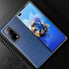 For Huawei Mate X2 Litchi Texture Cowhide Leather + TPU Shockproof Back Cover Case(Blue) - 1