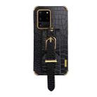 Electroplated TPU Crocodile Pattern Leather Case with Wrist Strap For Samsung Galaxy S20 Ultra(Black) - 2