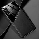 For Xiaomi Redmi Note 9 4G All-inclusive Leather + Organic Glass Protective Case with Metal Iron Sheet(Black) - 1