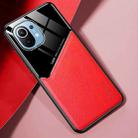 For Xiaomi Mi 11 All-inclusive Leather + Organic Glass Protective Case with Metal Iron Sheet(Red) - 1