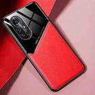 For Huawei nova 8 5G All-inclusive Leather + Organic Glass Protective Case with Metal Iron Sheet(Red) - 1