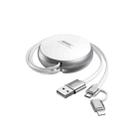 Remax RC-182i 2A 2 In 1 8 Pin + Micro USB Creation Series Telescopic Charging Data Cable, Length: 90cm(White) - 1