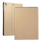 For iPad 10.2 2021 / 2020 / 2019 Voltage Elastic Leather TPU Protective Case with Holder(Gold) - 1