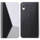 For Sony Xperia L3 Tricolor Stitching Horizontal Flip TPU + PU Leather Case with Holder & Card Slots & Wallet(Black) - 1