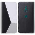 For Sony Xperia XZ3 Tricolor Stitching Horizontal Flip TPU + PU Leather Case with Holder & Card Slots & Wallet(Black) - 1