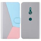 For Sony Xperia XZ3 Tricolor Stitching Horizontal Flip TPU + PU Leather Case with Holder & Card Slots & Wallet(Grey) - 1