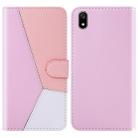 For Xiaomi Redmi 7A Tricolor Stitching Horizontal Flip TPU + PU Leather Case with Holder & Card Slots & Wallet(Pink) - 1