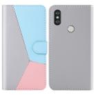 For Xiaomi Redmi Note 5 Pro Tricolor Stitching Horizontal Flip TPU + PU Leather Case with Holder & Card Slots & Wallet(Grey) - 1