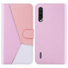 For Xiaomi Mi A3 Lite / Mi CC9 Tricolor Stitching Horizontal Flip TPU + PU Leather Case with Holder & Card Slots & Wallet(Pink) - 1