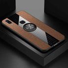 For Vivo X21 XINLI Stitching Cloth Texture Shockproof TPU Protective Case with Ring Holder(Brown) - 1