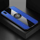 For Vivo X21 XINLI Stitching Cloth Texture Shockproof TPU Protective Case with Ring Holder(Blue) - 1